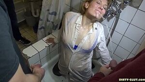 Steaming wifey Nicole urinated on by slew of dudes