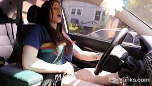 Torrid Matilda Jerking While Driving