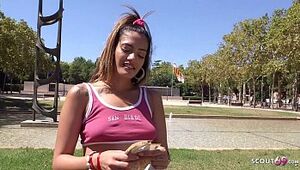 GERMAN SCOUT - FIT LATINA Teenager PENELOPE LET Pointy Breasts Glide AND Chat TO Boink AT MODEL JOB