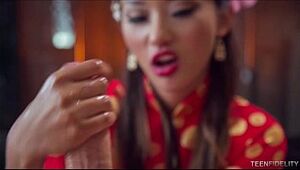 Lil Alina Li Penetrates A Immense Milky Rod To Perfection